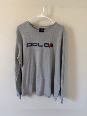 Vintage Polo Sport Ralph Lauren 2002 Long Sleeve T Shirt Size Large Gray